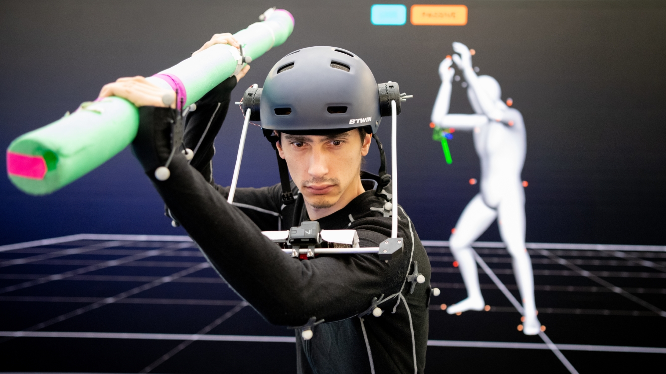 A team member during a MoCap session