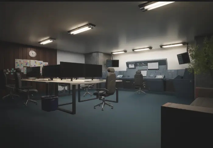 Controol Room, vista interna