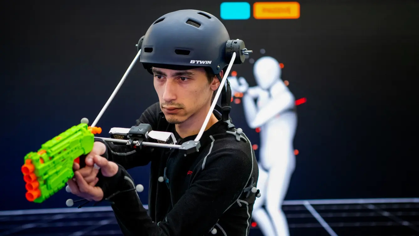 A team member during a MoCap session